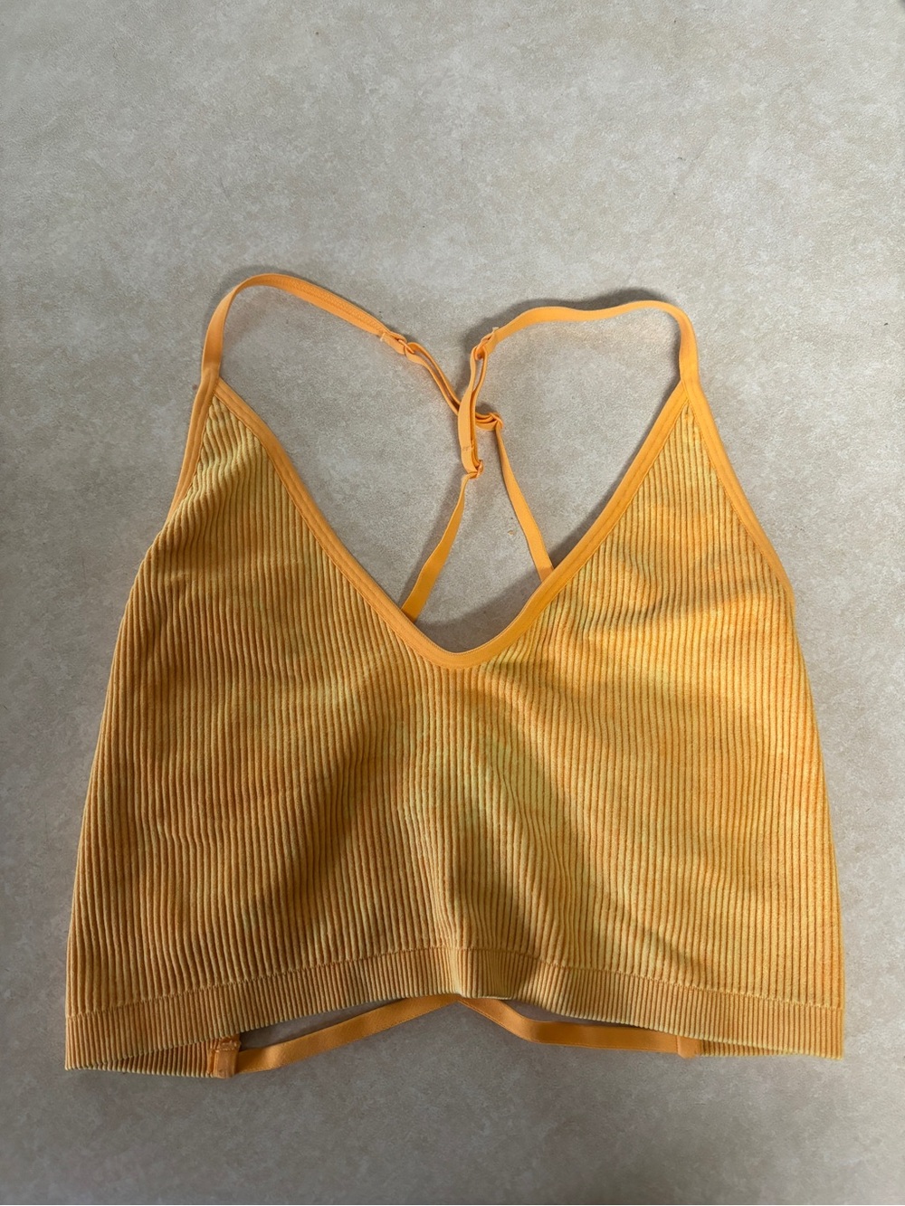 Aerie Women's Ribbed Orange Bralette Top